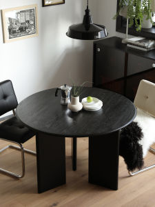 Solid Wood round Table Simple Casual Dining Table Home Use Small Apartment Nordic Retro Style Table Rectangular Table Top