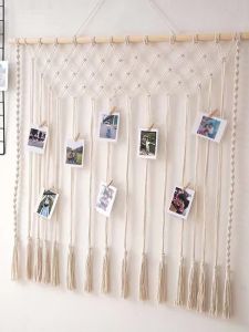 Nordic Style Photo Wall Tapestry Classroom Decorative Wall Decor Personalized Bedroom Poster Storage Cotton Thread Material