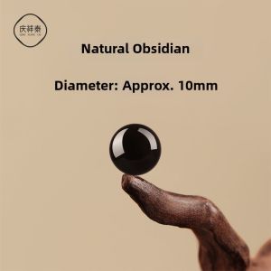 QINGXIANGTAI | Natural Obsidian Crystal Bead DIY Accessory