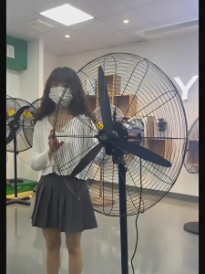 Industrial Strong Wind Fan Stand Fan Wall Fan 26 inch heavy duty kipas industri with 3-Speed Powerful Floor Fan kipas berdiri angin kuat Adjustable Power Cord 2.5m Metal Mesh Cover