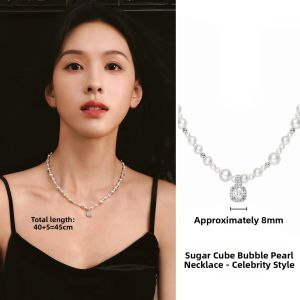 CAFFTI | Luxury Stackable Crystal Zircon Pendant Pearl Necklace