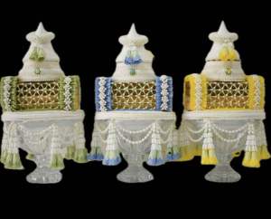 พานธูปเทียนแพ พานแก้ว ขนาด 8 นิ้ว