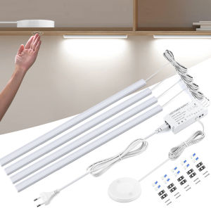 Penetrable Wood Touch Sensor Dimmable Motion Sensor LED Lighting Kit Under Cabinet Light For Kitchen Closet Shelf Counter Decor