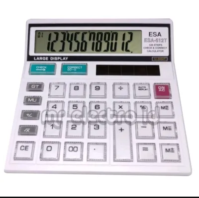 COD -KALKULATOR 2 LAYAR LCD LED 12 DIGITS CHECK CORRECT/KALKULATOR ORIGINAL ESA 8810 LCS LED LAYAR NYALA