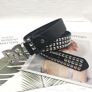 YK2 luxury women rhinestone punk belt hot girl fashion rivet leather embedded decorative unique style