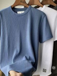 Export Counter Tail Order Withdrawal Warehouse Storage Leak Detection Processing Summer Waffle Short Sleeve T-Shirt Mens Round Neck T-shirt T-Shirt