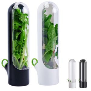 1/2Pcs Herb Saver Storage Container Fresh Herb Keeper Vanilla Vegetables Fresh Preservation Bottle For Refrigerator Kitchen Tool