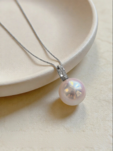 YISHU | Luxury Minimalist Akoya Pearl Pendant Necklace 925 Silver