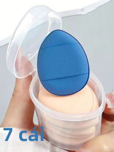 Bông Phấn Trang Điểm Hình Giọt Nước Màu Xanh Nhạt Gói 7/20 Miếng Dùng Cho Kem Nền Kem Che Khuyết Điểm Má Hồng - Bông Phấn Trang Điểm Bằng Cotton Cho Mặt