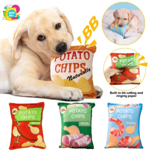 Pet Potato Chips Dog Sounding Paper Toy Pet Dog Squeaky Chewing Toy Bite Resistant Toy