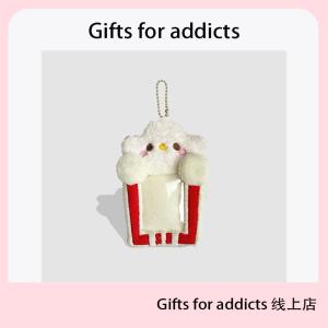 Gifts for Addicts Popcorn Stuffed Card Holder Student Meal Card Bus Pass Storage Protective Cover Pendant