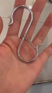 【M】10/4/2PCS Metal S-Shape Spring Hook Kitchen Pot Rack Room Bags Clothes Towels Closet Rod S Hanger Hooks With Buckle Hang
