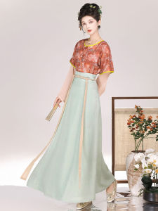 Original Tang Dynasty Hanfu Womens Adult Ancient Costume Ultra Fairy Print Tang Baozi Eight Skirt Daily Wear Set Spring Model