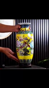 bộ lục bình phú quý kèm đĩa cao 40cm trang trí nhà kệ tủ