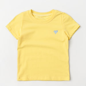 Summer Basic Small T Kids Pure Cotton Thin T-shirt Boys Girl round Neck Short Sleeve Embroidery Love Childrens