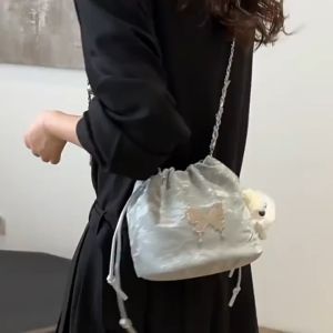 กระเป๋าสะพายเฉียงลายผีเสื้อ สำหรับผู้หญิง สายโซ่หรูหรา