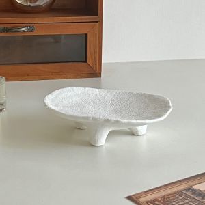 Nordic Ceramic Tray Aromatic Jewelry Display Tray Entrance Desktop Storage Tray Artistic Sculpture Home Decorative Accessories
