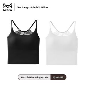 Áo ba lỗ nữ MiiOW bằng modal và ren có đệm ngực hở lưng gợi cảm