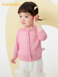 balabala Baby Cardigan Infant Outerwear Girls Knit Air Conditioner Jacket 2025