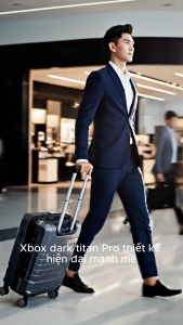 Vali kéo du lịch 20 inch nhựa ABS khóa TSA Xbags Dark Titan Pro XB 6104 vali cabin có cổng sạc USB tiện lợi bền đẹp cao cấp di chuyển dễ dàng XB6104!