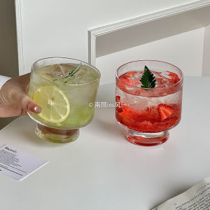 แก้วน้ำทรงกลมใสความจุขนาดใหญ่สำหรับใส่เครื่องดื่ม อเมริกัน อุปกรณ์ดื่มกาแฟแบบวางได้หลายชั้น แก้วน้ำผลไม้สำหรับใส่ชา แก้วน้ำ NY25072