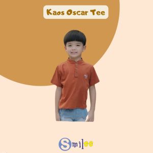 Kaos Anak Cowok Oscar Smilee Warna Coklat Tua Size 1-5 Tahun