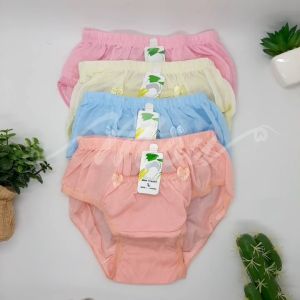 MOU 1pc Celana Dalam Wenies Ecer Anak Saku Depan Perempuan Polos Katun Size SMLXL Usia 1-10 Tahun