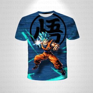 Bandai | 2026 Anime Super Saiyan Dragon Ball Z Goku Boys CosPlay T-shirt Orange Mens T-shirt Breathable Cool Clothing Boys Gift