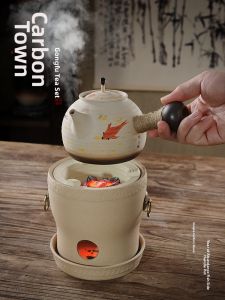 MIANXIAOCHENG | Bộ Nồi Đun Sứ Trắng Không Men