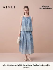 AIVEI | Embroidered Boho Neck Tie Top