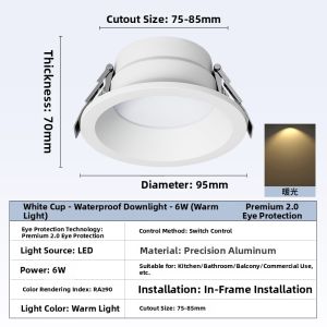 EUROB | Dazzle-Proof Waterproof Moisture-Proof Fog-Resistant Ceiling Light