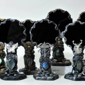 1PC Bohemian Obsidian Witch Scrying Mirror Portable Round Black Obsidian Divination Plate Crystal Gazing Mirror for Meditation