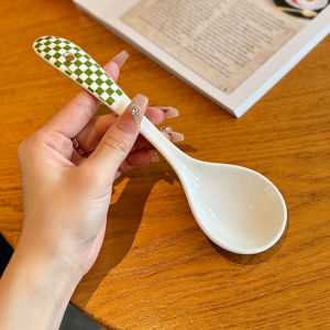 [Boss Lady since For Home] Nice Soup Drinking Spoon Long Handle Ceramic Spoon Internet Celebrity Dry Meal Spoon round Head Noodle Spoon