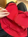 Red Slim Fit Women's Camisole Top with Chest Pad Small Strap Vest Summer Outerwear plus Size Waist Cinched Sleeveless Shirt. 