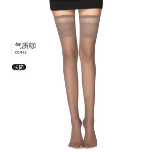 Mosquito Repellent Ultra-Thin Long Tube Stockings Anti-Slide Thigh High Socks Spring and Summer Sun Protection Black Silk Anti-Snagging Knee Socks