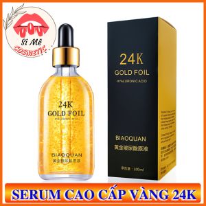 [Vàng 24K] Serum Tinh Chất Vàng 24K Gold Foil Hyaluronic Acid Thương Hiệu BIAOQUAN Chai 100ml Dưỡng Ẩm Sáng Da Sản Sinh Collagen Giúp Tái Tạo Da Cải Thiện Da Khô Xỉn Màu