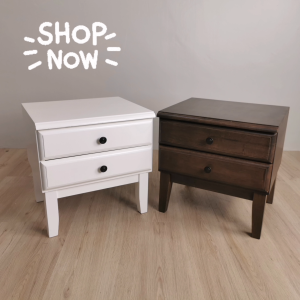 TERA Solid Wood Bedside Table / Side Table / 2 Drawers Nightstand / Bedroom Furniture / DESIGN . QUALITY by katilo furniture