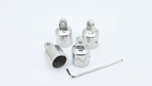4Pcs Marine Polished 316 Stainless Steel Top Caps Marine Hardware Slip Cap Boat Fittings Boat Accessories Eye End Cap 25mm