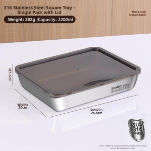 WEVOLA | Food Grade Seafood Tray Stainless Steel Rectangular