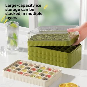 JIADONGLI | Press Ice Tray Ice Maker with Lid