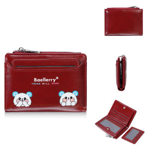 Baellerry | New Short Women Wallets High Quality Simple Card Holder Zipper Female Coin Purses Cute Cartoon Bear Wallet For Girls