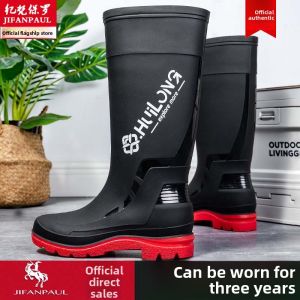 Waterproof Rain Boots for Men High Tube Design Anti Slip Rubber Boots Warm Comfortable Outdoor Work Fishing Boots Knee High Rain Shoes for Rainy Season