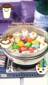 PANCI KUKUS 2 SUSUN STEAMER STEINLESS TUTUP KACA PANCI SOMAY SIOMAY panci steamer 2 susun