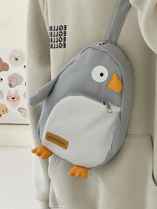 Cute Penguin Chest Bag Female Ins All-Match Cartoon Funny Crossbody Bag Casual Gentle Cute Girl Student Nylon Cloth Bag