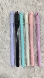 GBS Pena bentuk Meow Kucing Lucu Pulpen Gel Imut Pulpen Peralatan Sekolah ATK