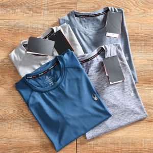 เสื้อยืดคอกลมแขนสั้นผู้ชาย ระบายอากาศได้ดี ทรงหลวม สไตล์ลำลอง ฤดูร้อน 2024 เสื้อผ้าทำงานผู้ชาย แฟชั่นสตรีท