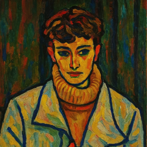 Tranh Nghệ thuật "Người Đàn Ông Mặc Áo Véc Màu Trắng" VIETSMART ART - Sơn dầu 45 x 60cm