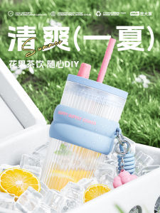 Large Capacity Straw Cup Sports Water Bottle for Girls Student Summer Cup High Aesthetic Value Daily Use Tritan Material