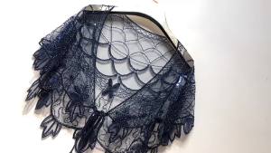 Womens Vintage 1920s Shawl Beaded Sequin Bolero Flapper Evening Cape