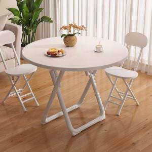 Folding Table Meja Makan Simple Dining Table Portable Foldable Round Home Office Table Chair Balcony Rental House Small Table Meja Lipat 桌子 折叠桌